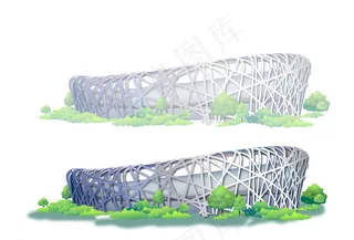 奥运鸟巢矢量素材图片