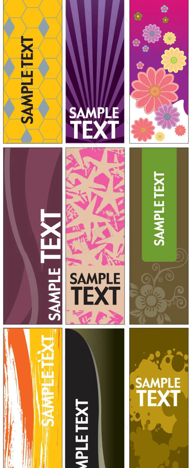 鲜花植物创意卡片挂卡ai矢量模版下载