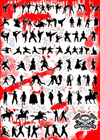 战斗人影矢量素材