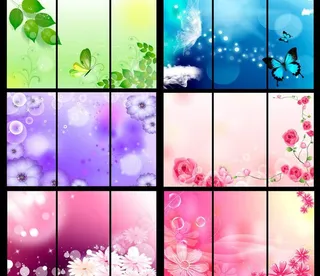 梦幻花纹移门图案PSD素材