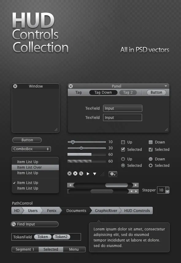 网页界面设计装饰元素PSD分