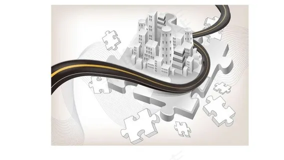 抽象道路房屋背景图片 抽象道路房屋背景图片