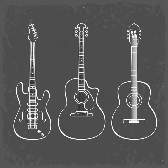 吉他图案设计音乐素材