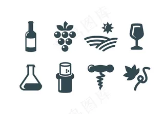 矢量红酒图标