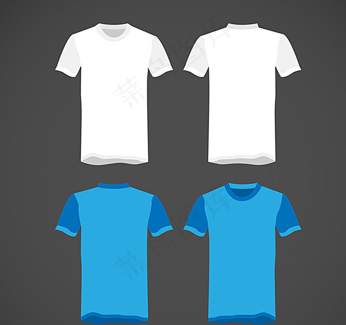 时尚T恤正反面矢量素材图片