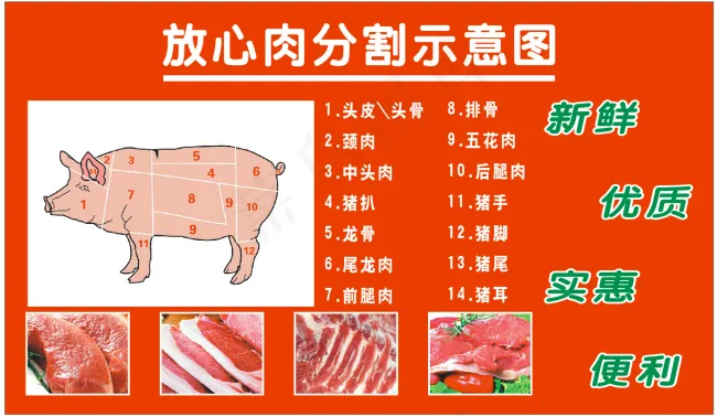 猪肉cdr矢量模版下载