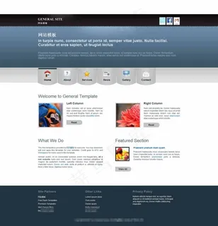 蓝色简洁的企业网站模板 蓝色简洁的企业网站模板