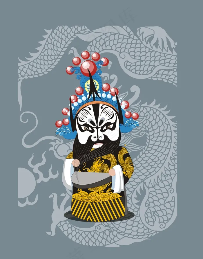 卡通人物传统人物京剧人物插画