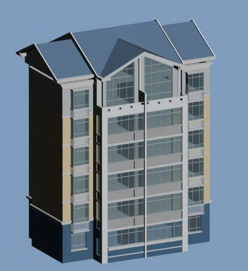 3d豪华多层建筑模型