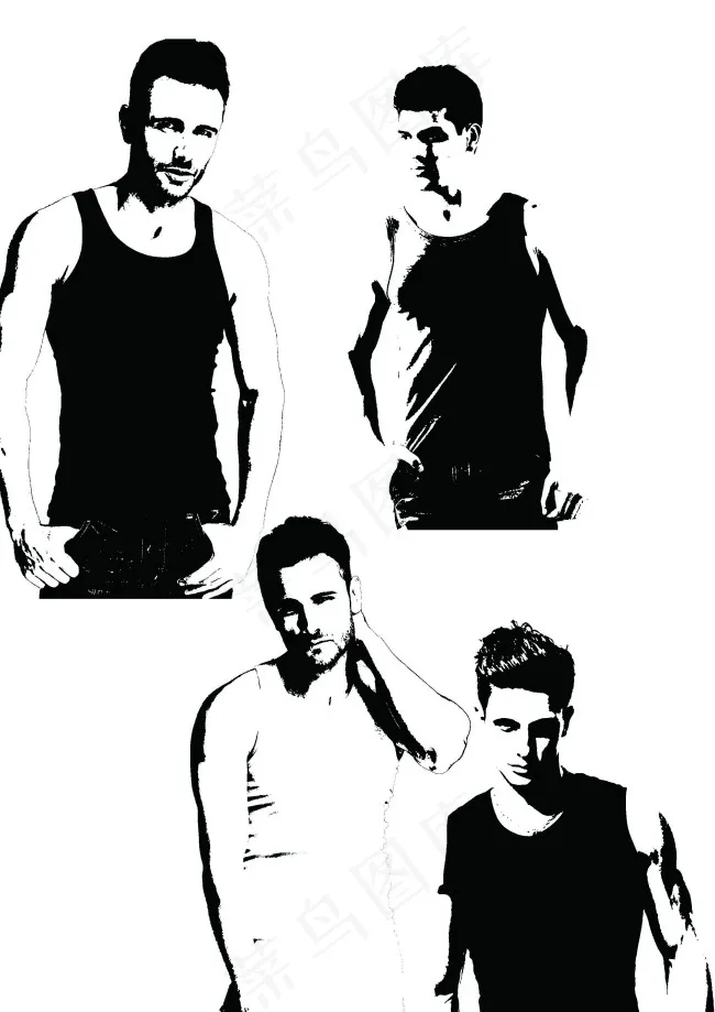 型男剪影psd模版下载