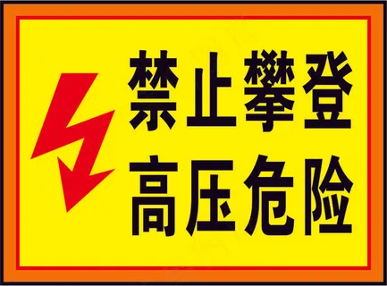 有电危险警示标志标牌03