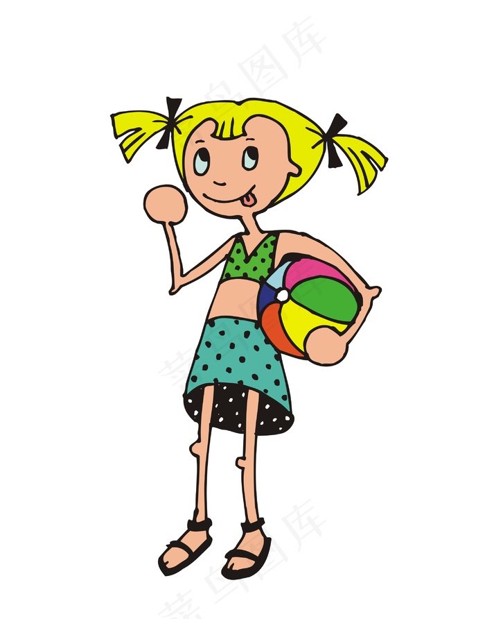 卡通人物插画手机壳图案设计