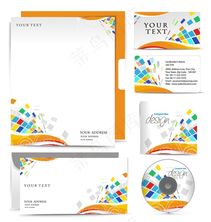 多边形VI模板eps,ai矢量模版下载