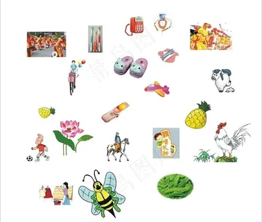 幼儿园卡通动物植物水果图片