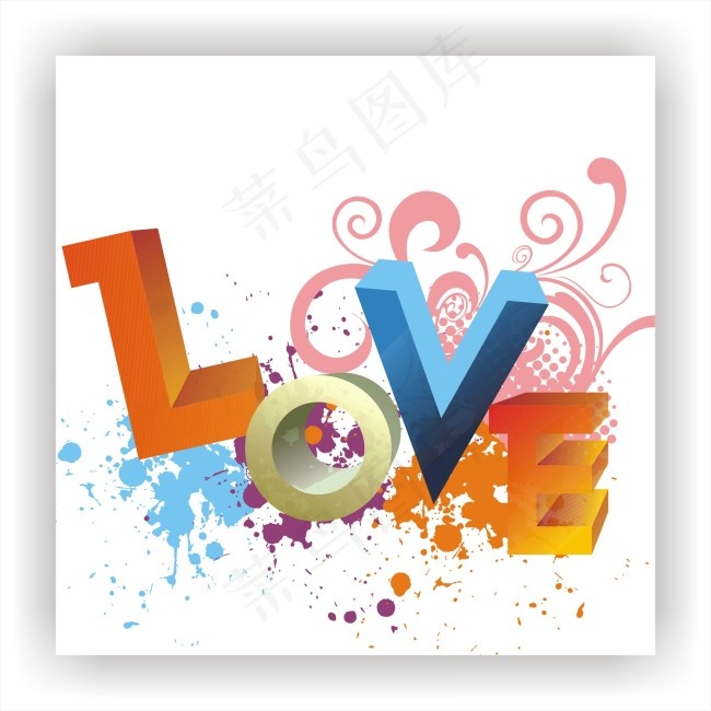 love立体字cdr矢量模版下载