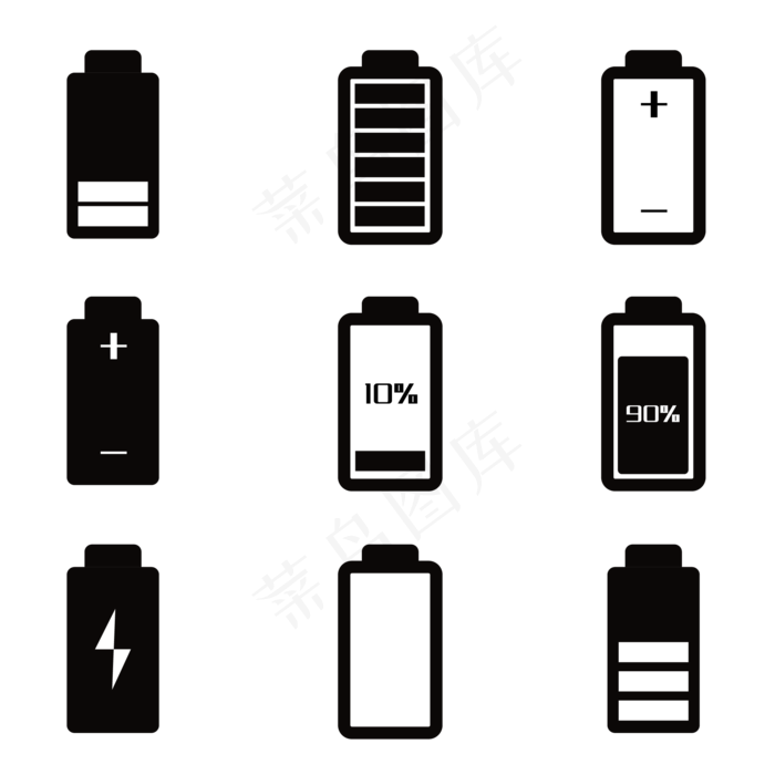 电池电量线型图标电池电量线型图标