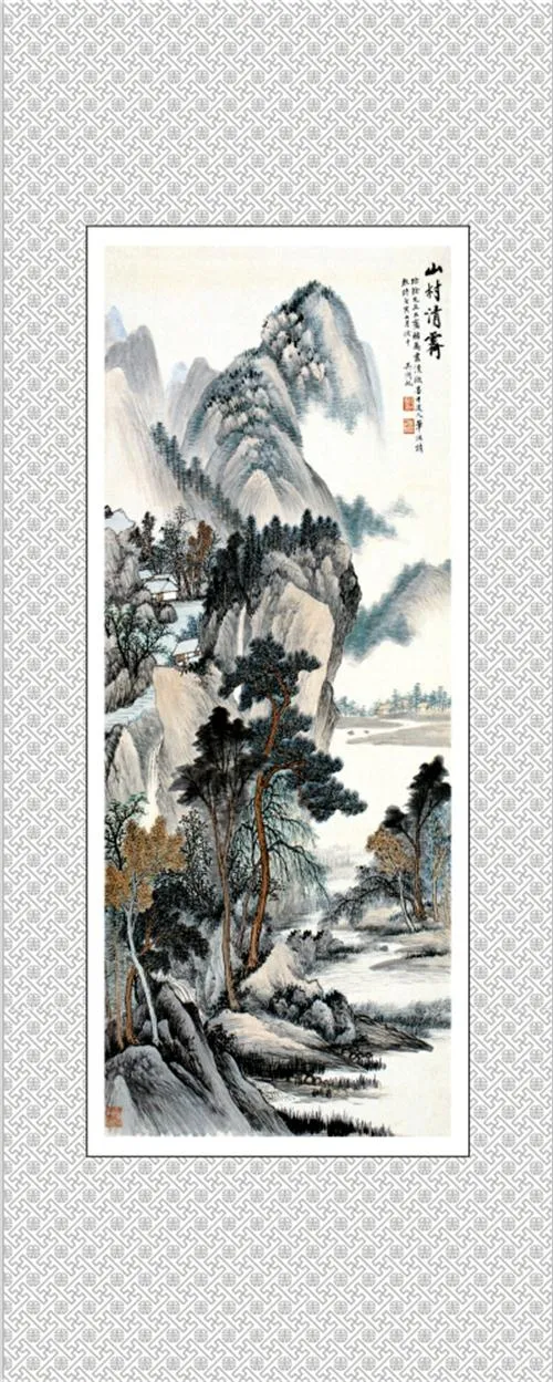 山水图psd模版下载