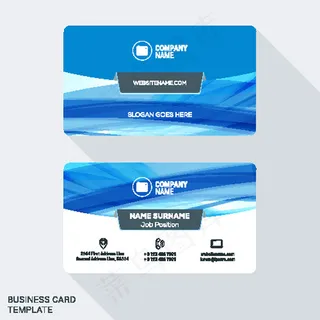 高档简约蓝色商务名片设计