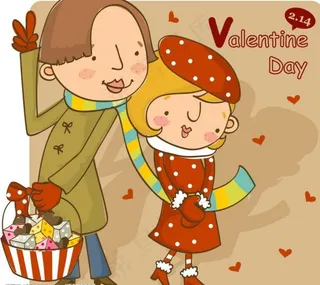 韩国插画,情人节之情侣系列图片