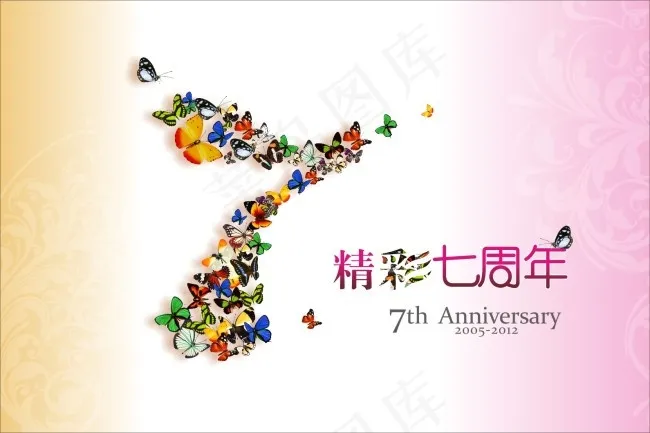 七周年个性cdr矢量模版下载