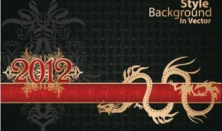 龙年背景日历矢量素材