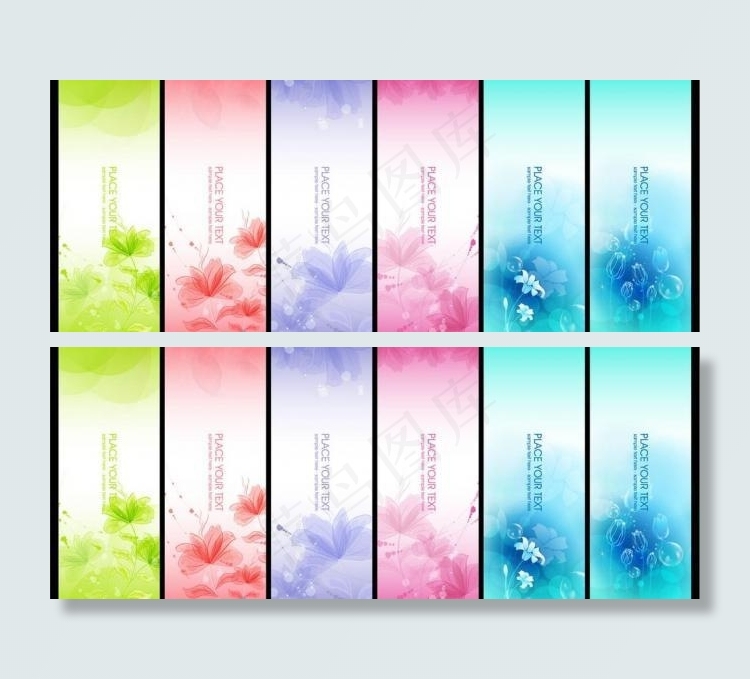 春天花纹展板素材图片