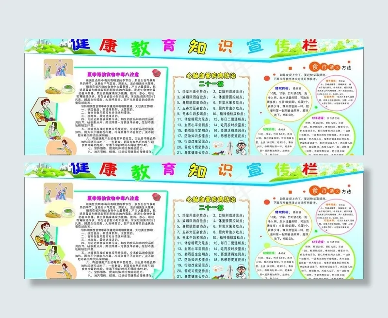 健康教育知识宣传栏图片cdr矢量模版下载