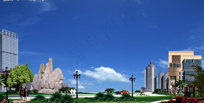 建筑设计效果图psd素材图片psd模版下载