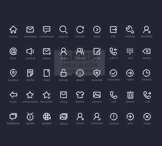 精美线条图标PSD分层素材