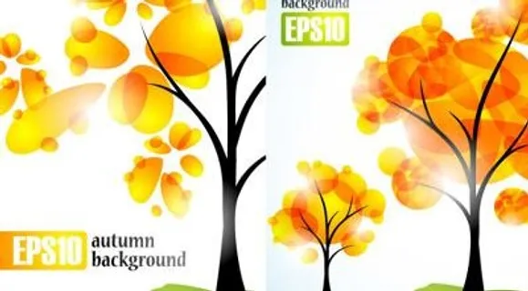 秋天的树木矢量素材