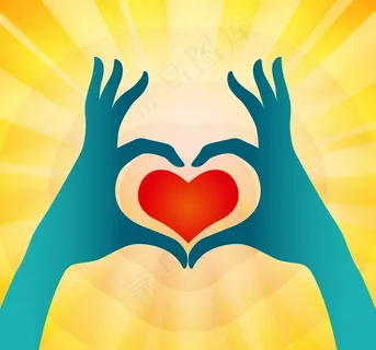 创意爱心手势矢量素材