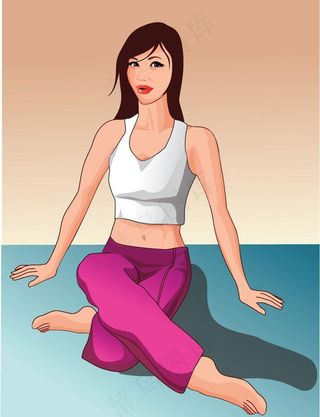 卡通瑜伽人物图片