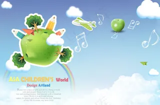 学校卡通宣传插画