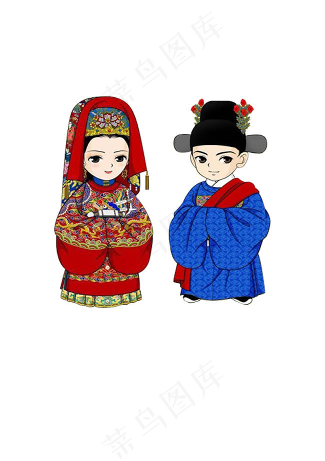卡通新郎新娘图片PSD素材