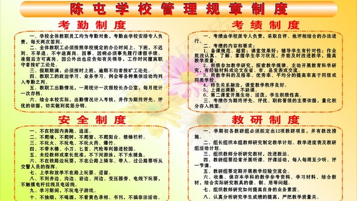 学校管理制度图片cdr矢量模版下载