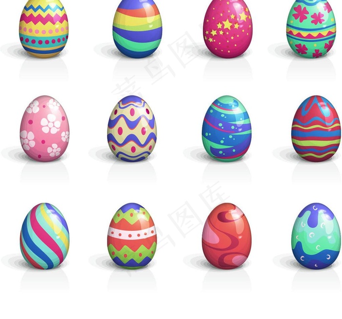 彩绘鸡蛋矢量图图片