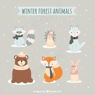 矢量可爱卡通狐狸