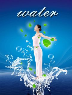 大气水滴美女海报