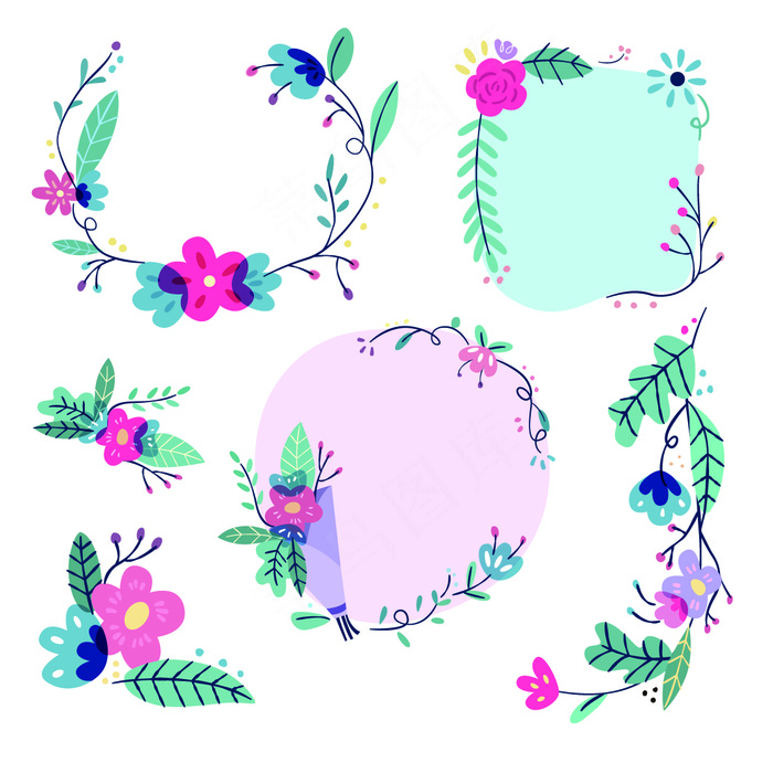 树藤树叶花藤装饰边框海报免扣素材