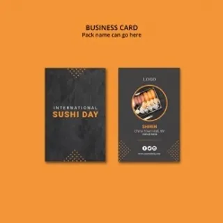 竖版寿司店名片