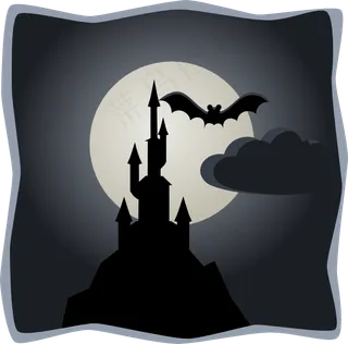 幽灵般的城堡在满月的剪贴画