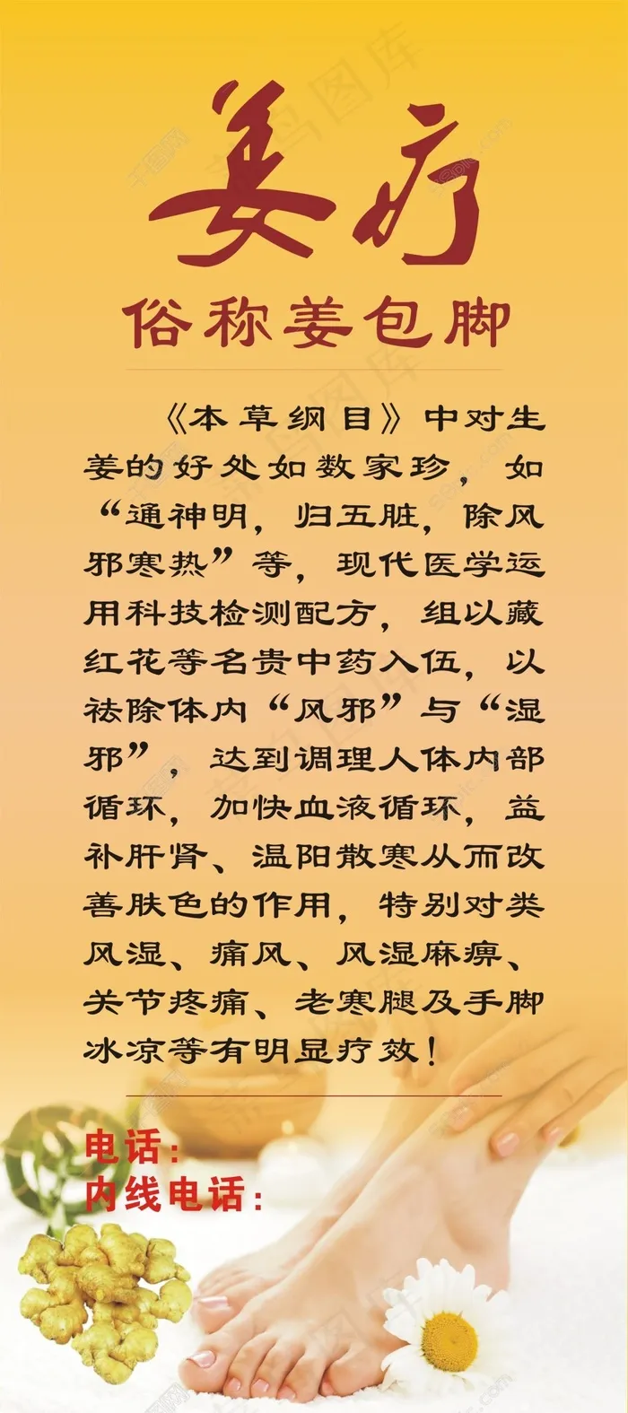 姜疗（姜包脚）宣传cdr矢量模版下载