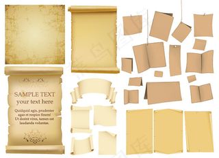 多款旧纸张矢量素材