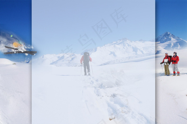 淘宝雪场背景图片素材psd模版下载