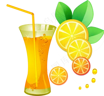 夏日橙汁饮料飞溅果汁海报免扣海报素...