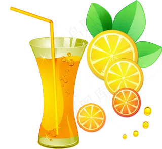 夏日橙汁饮料飞溅果汁海报免扣海报素...