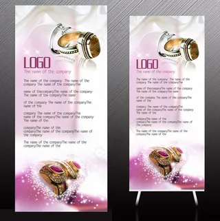 钻石珠宝首饰易拉宝展架设计模板下载