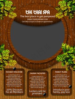 圆圈树叶古典广告