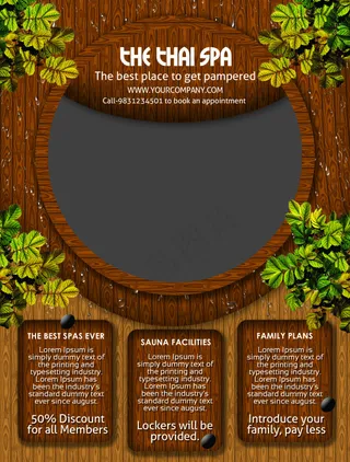 圆圈树叶古典广告