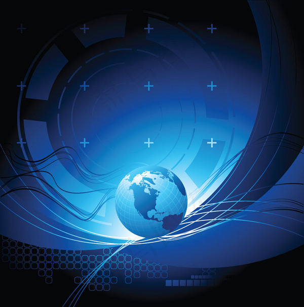 地球主题科技感背景矢量素材